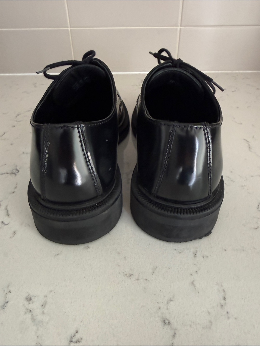 Zara Black Leather Derby Shoes - Lace-Up Oxfords - Picture 5 of 11